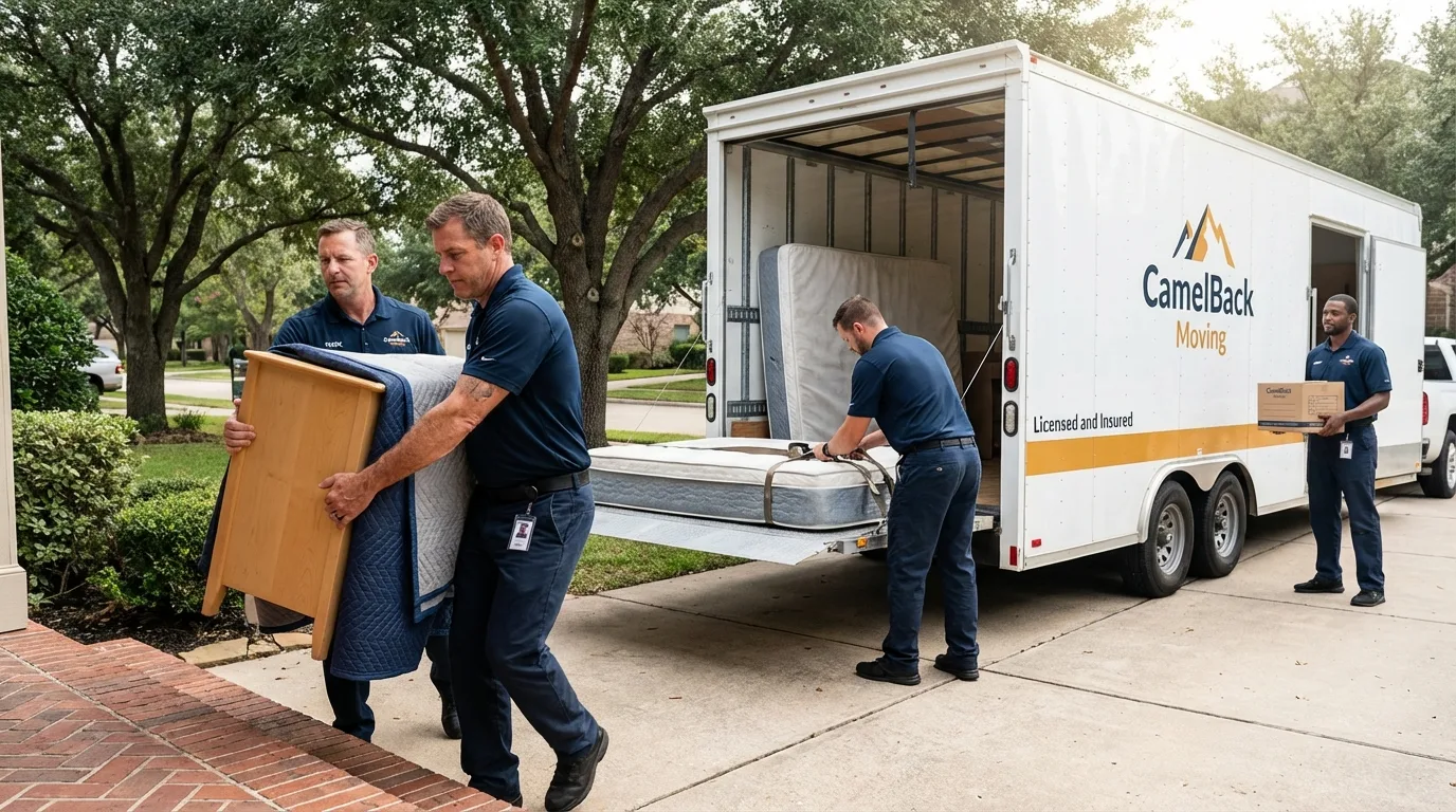 Crew loading residential truck for cross-state move from Wildwood, NJ