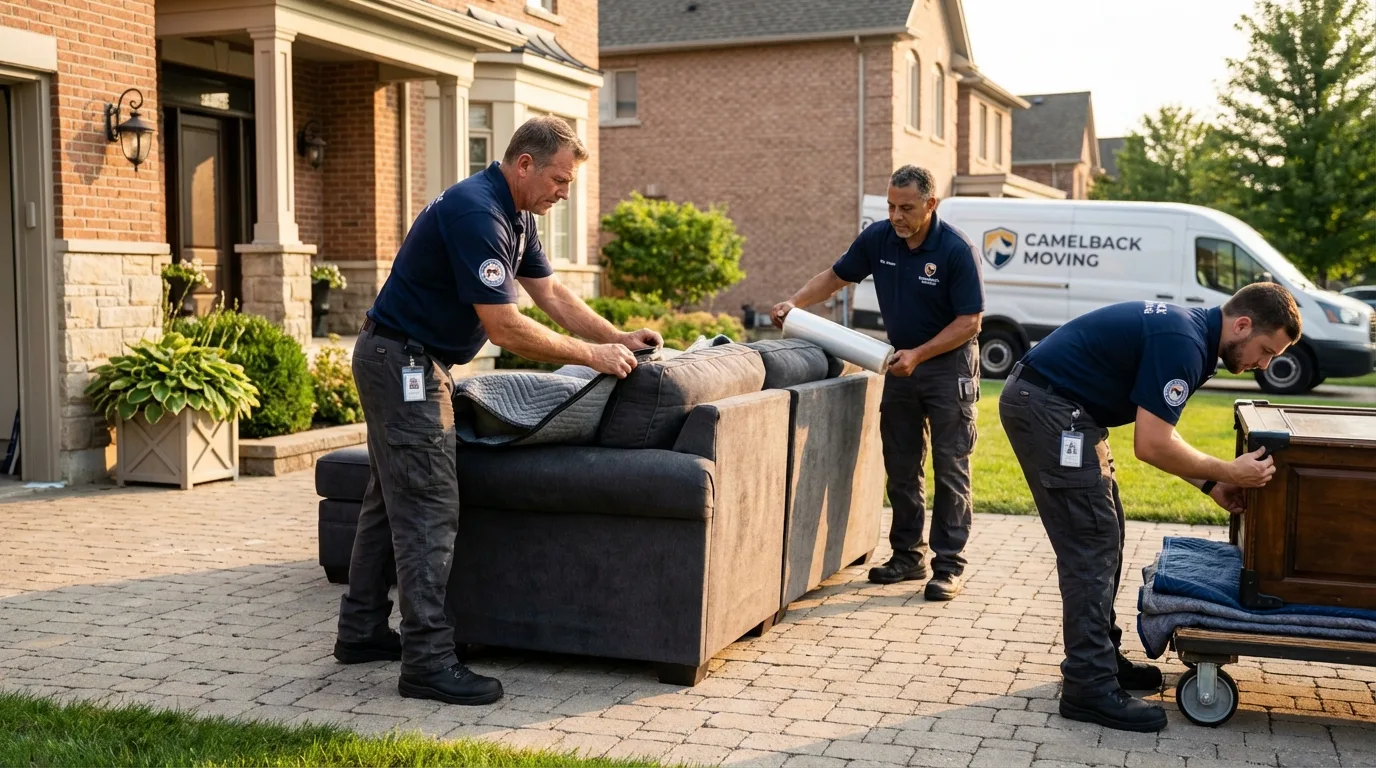 Large estate moving crew wrapping furniture in Wildwood, NJ
