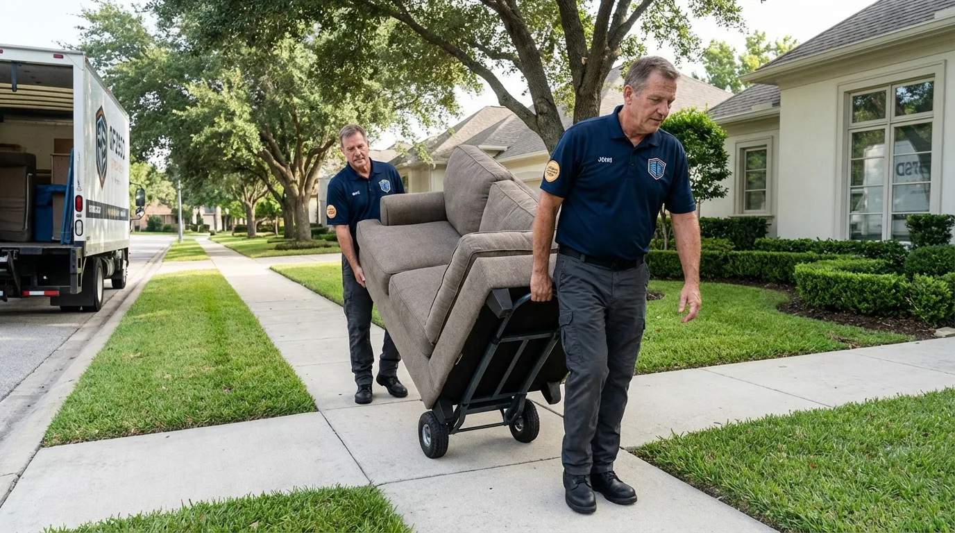 Local residential moving crew loading furniture in Wildwood, NJ